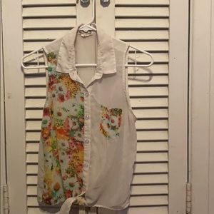 Button up floral blouse